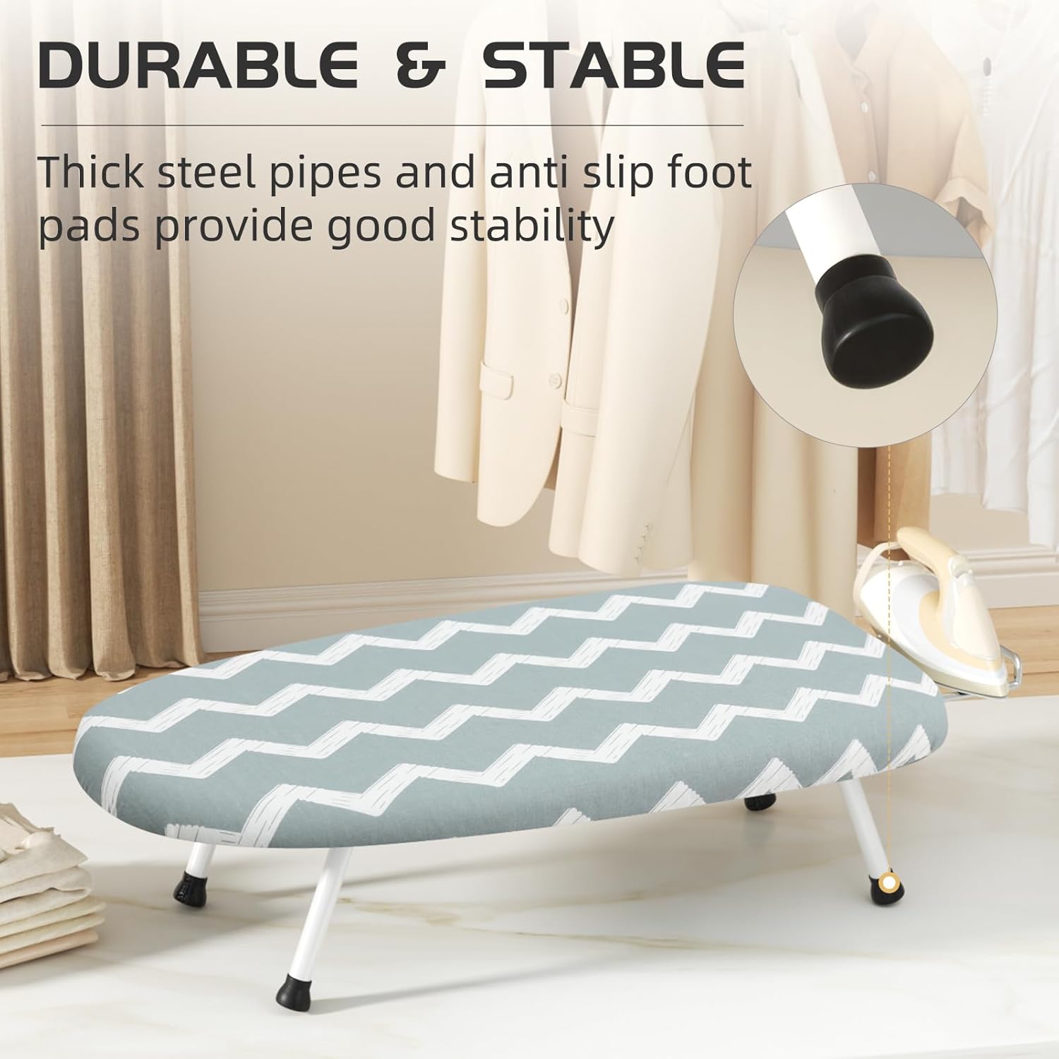 Thumbnail 4 de Mini Tabletop Ironing Board: Compact, Foldable, and Heat-Resistant for Dorms, Apartments, and Travel (Dark Grey)