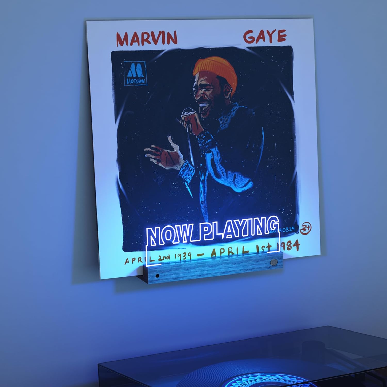 Thumbnail 6 de CoolGift Mart “Now Playing” Vinyl Stand Wall Mount with Warm White Lights