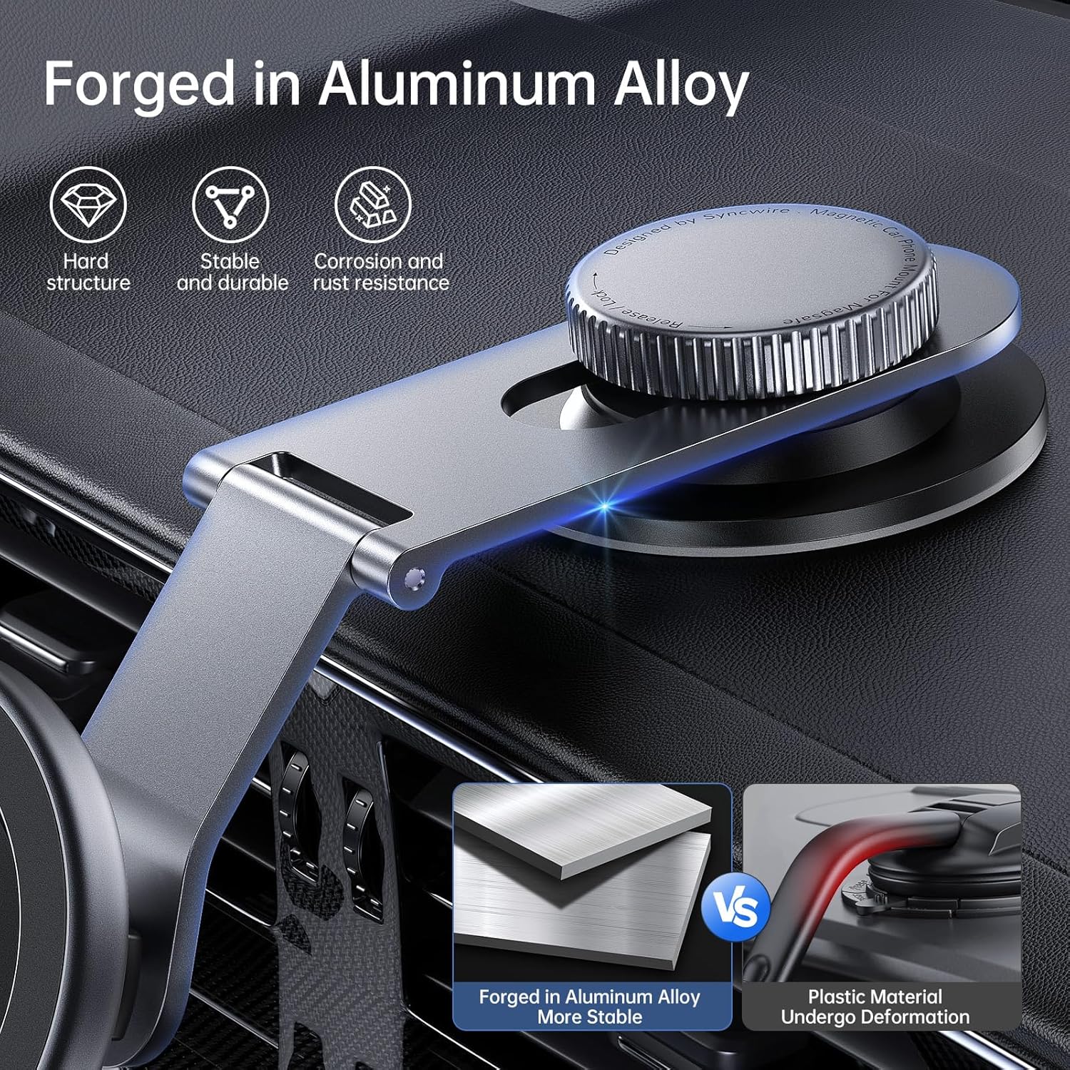 Thumbnail 3 de SYNCWIRE Fits MagSafe Car Mount for Universal Dashboard (Magnetic Phone Holder for iPhone & More)