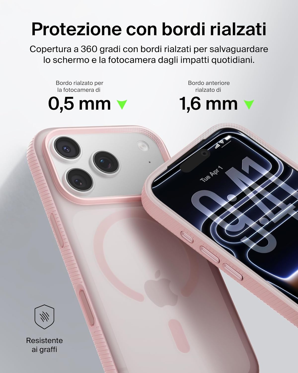 Thumbnail 5 de Belkin SheerForce Grip Cover per iPhone 17 Pro – MagSafe, trasparente rosa, bumper antiscivolo