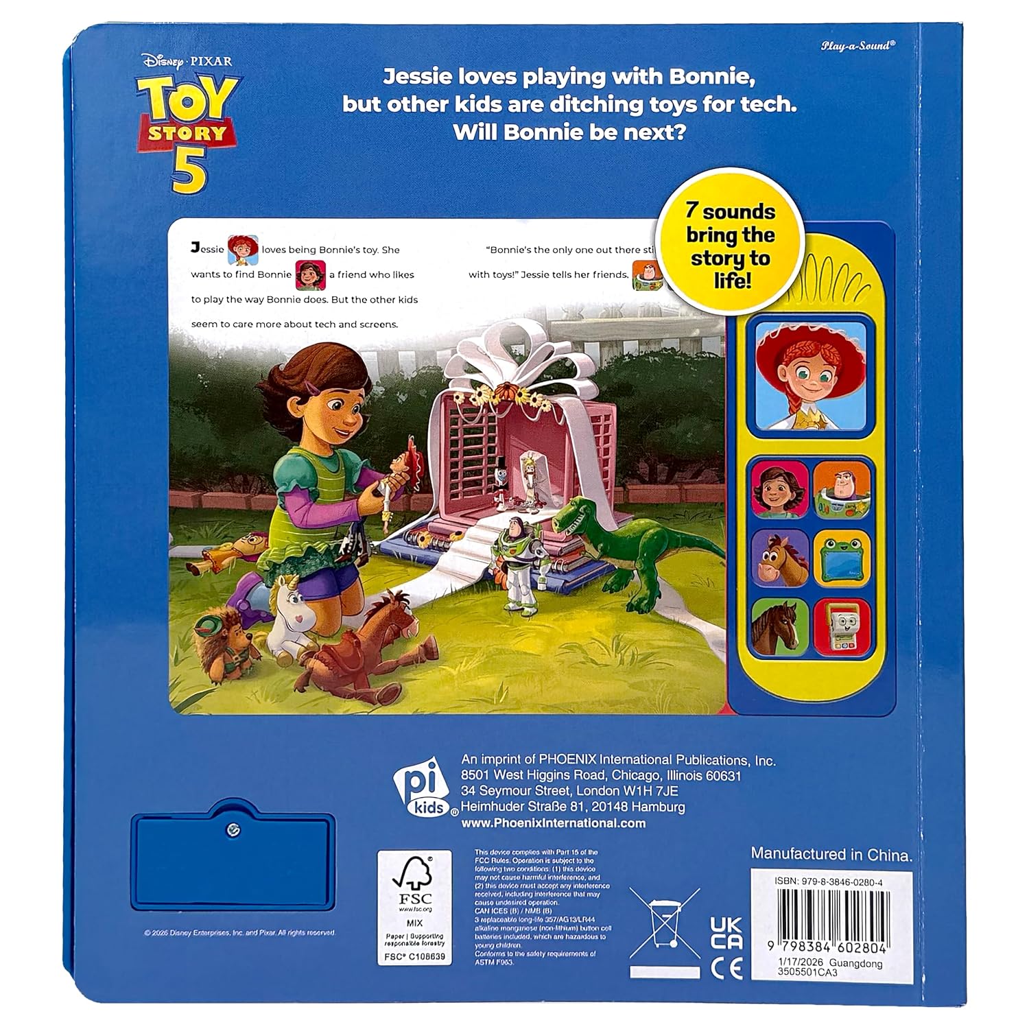 Detalle 2 de PI Kids Disney Pixar Toy Story 5 Let’s Play! Sound Book with 7 Play-a-Sound Buttons