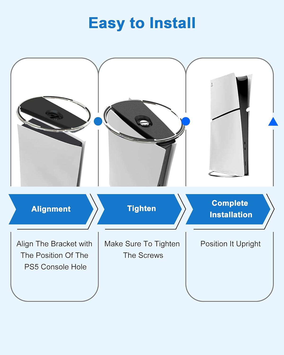 Thumbnail 3 de RUIZHI Support Vertical pour PS5 Pro, base ABS et anneau acier inox