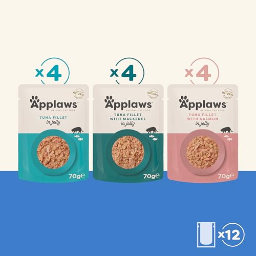 Detalle 2 de Applaws Natural Wet Cat Food Pouch – Fish Selection in Jelly (12 x 70 g)