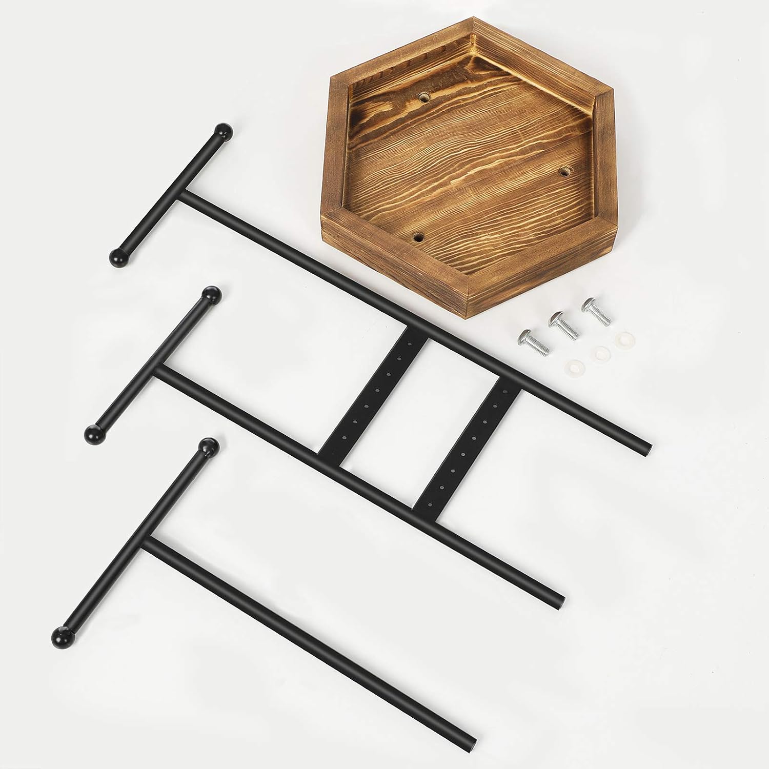 Detalle de SONGMICS Caeley JJS03CB Jewellery Stand, 4 Storage Zones, Metal and Wood