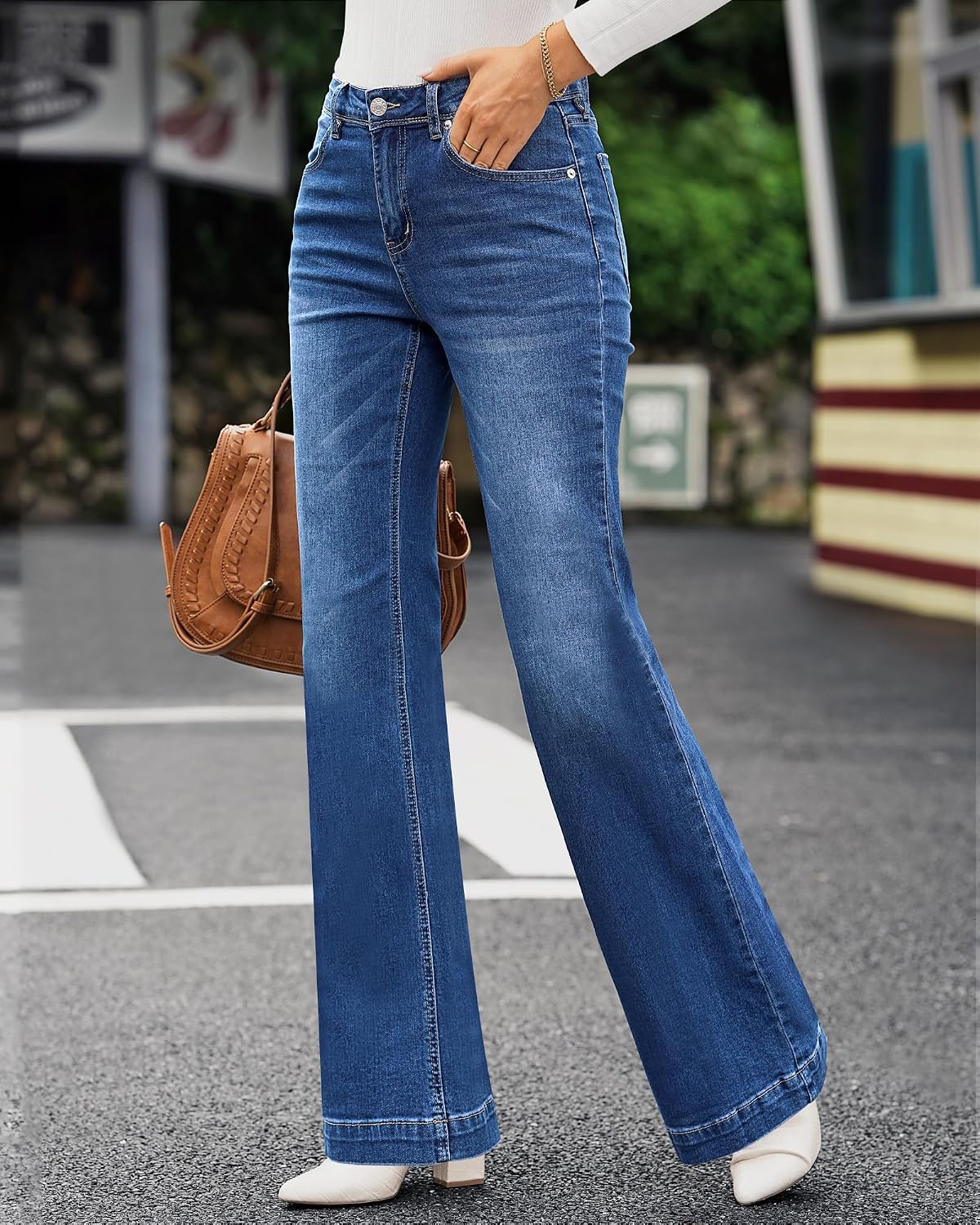Detalle 2 de GRAPENT Flare Jeans High Waisted 33in Flare