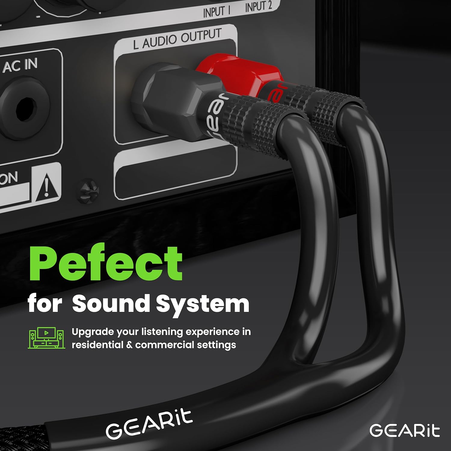 Detalle de GEARit 10 Gauge OFC Speaker Wire with Banana Plugs (6 ft) for Hi-Fi Systems