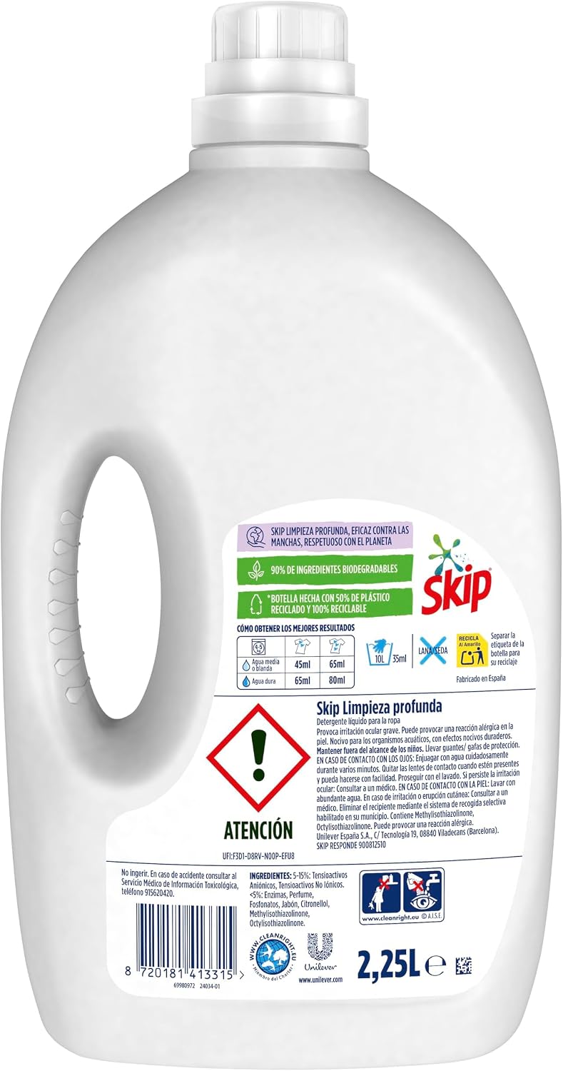 Detalle de Skip Líquido Limpieza Profunda para Lavadoras 🧼 50 Lavados