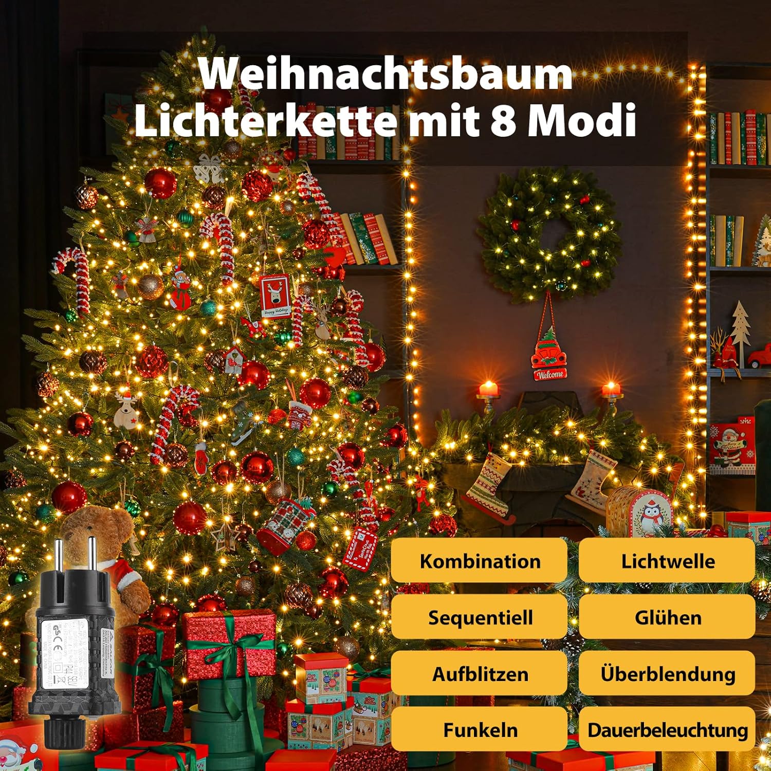 Thumbnail 1 de SALCAR Luci Natale — guirlande lumineuse de Noël extérieure imperméable avec télécommande, 80 m et 1330 LED