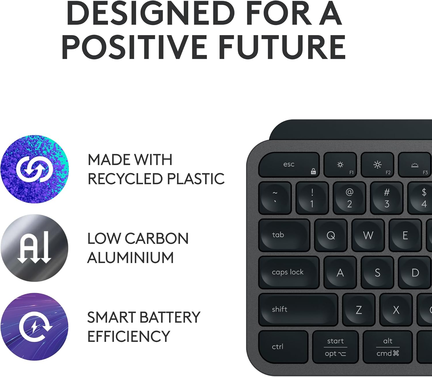 Detalle de Logitech MX Keys S Programmable Wireless Bluetooth Keyboard - Graphite