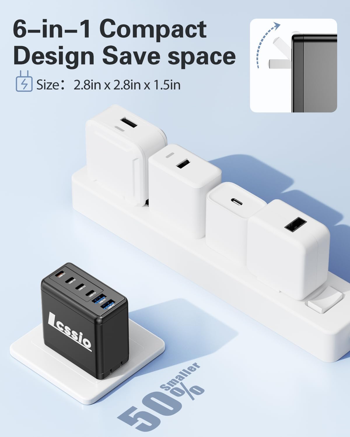 Thumbnail 3 de 200W 6-Port USB-C Charger Pack with 4 Cables