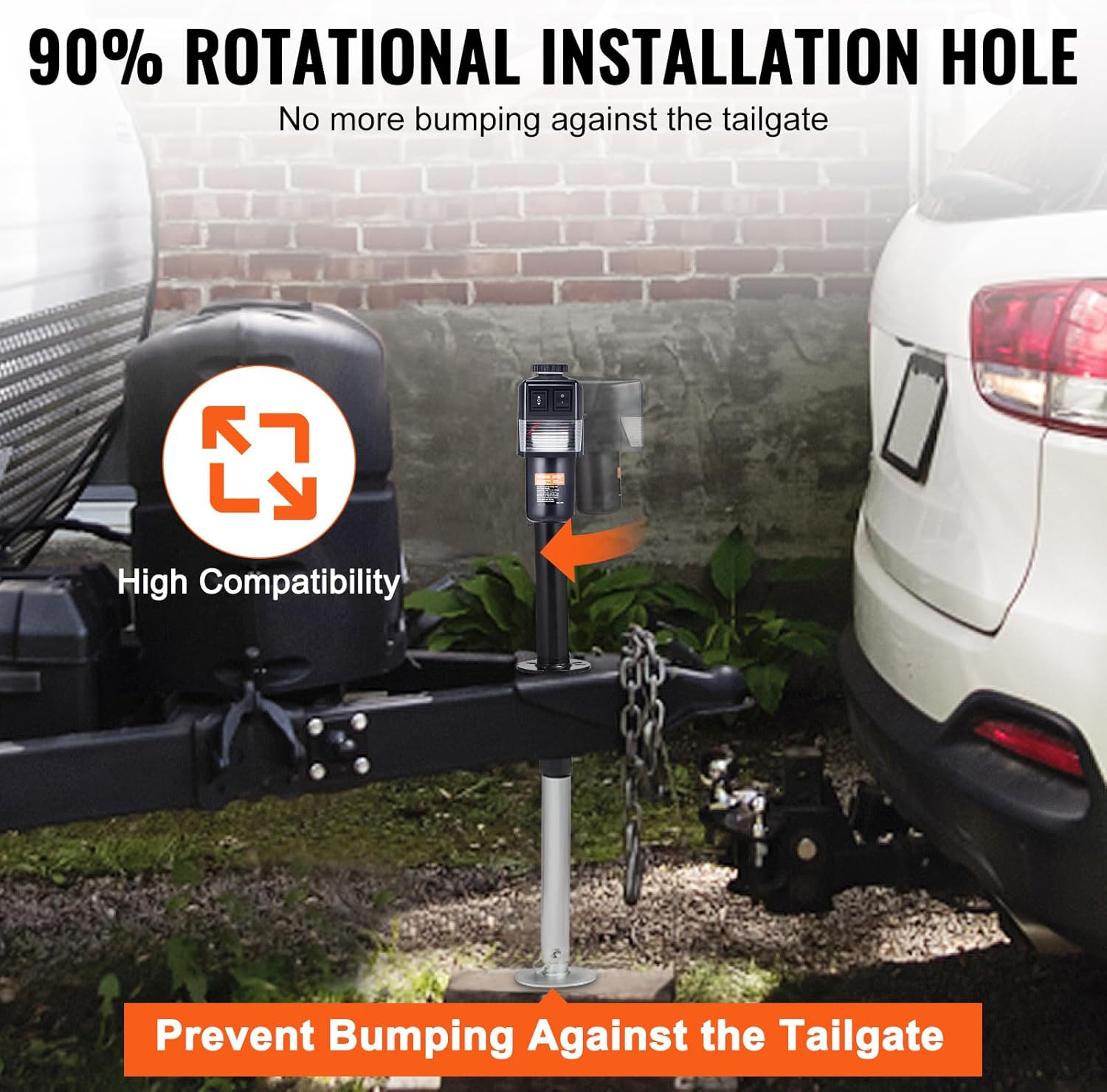 Thumbnail 5 de VEVOR Electric Tongue Jack (3500 lbs Capacity) with Waterproof Cover for RV, Horse & Utility Trailers