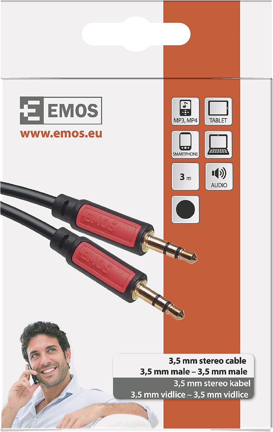 Detalle de EMOS Câble audio Jack 3 m