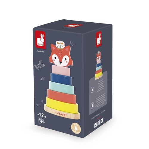 Detalle 2 de Janod Baby Forest - Juego Apilable de Madera 🌳