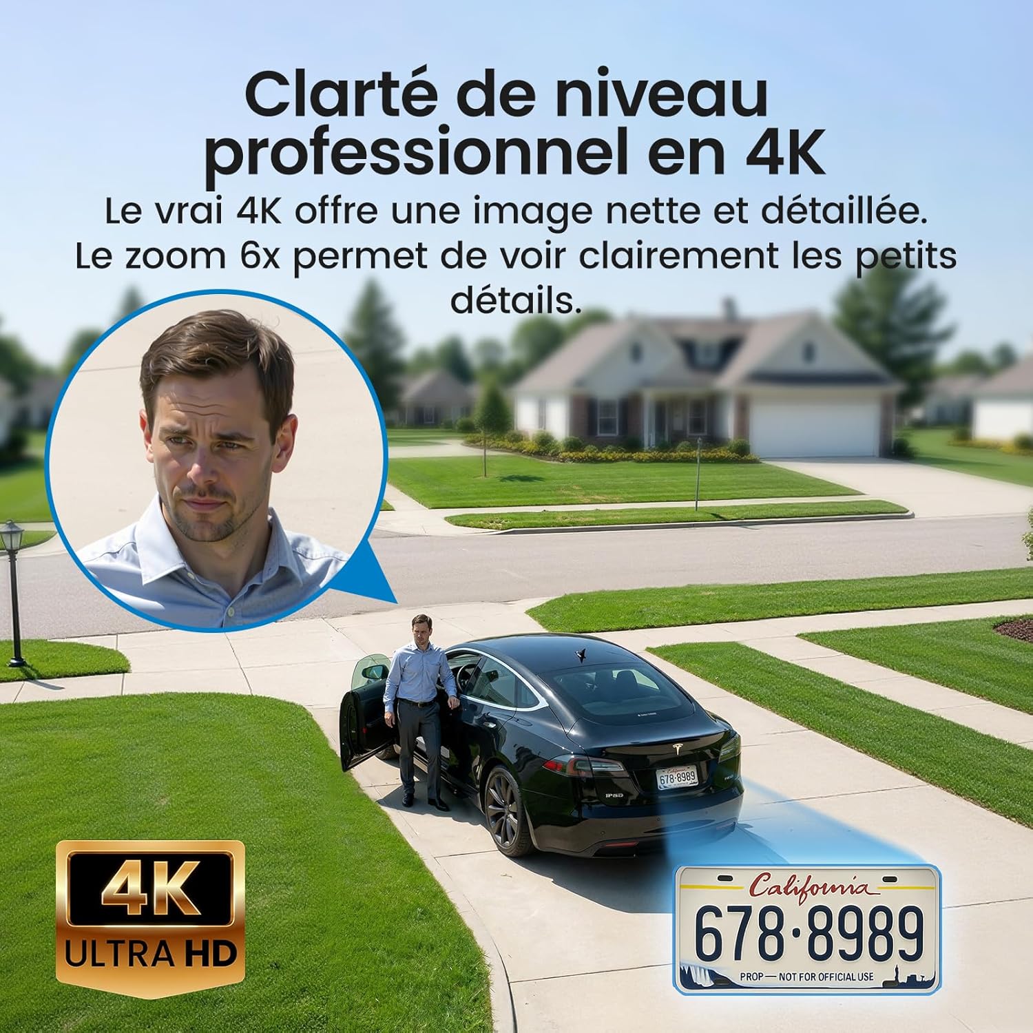 Thumbnail 2 de Aosu Caméra Surveillance WiFi Extérieure Sans Fil 4K 8MP avec Panneau Solaire – PTZ 360°, Détection PIR et Vision Nocturne en Couleur