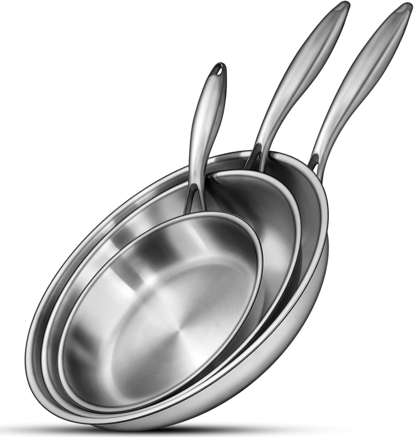 Detalle de EWFEN Tri-Ply Frying Pans Set, 3-Pan