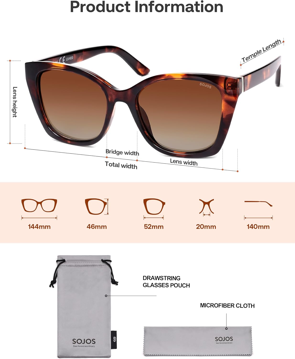 Detalle 2 de SOJOS Cateye Sunglasses SJ2634