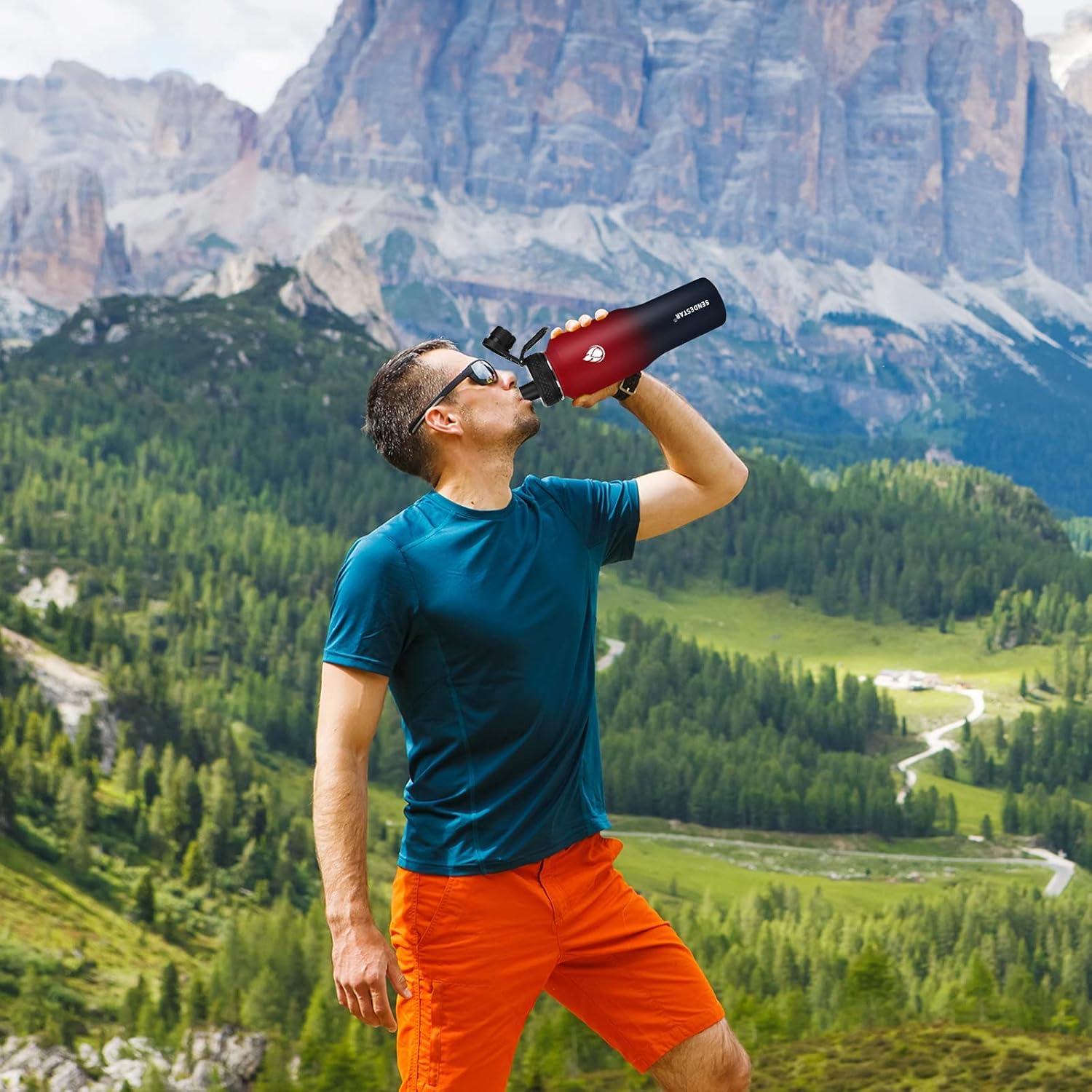 Thumbnail 5 de SENDESTAR 32oz Wide Mouth Insulated Stainless Steel Water Bottle (Fits Cup Holders) with 2 BPA-Free Lids