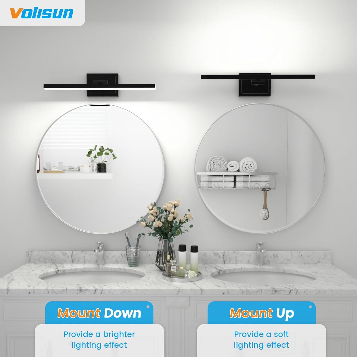 Thumbnail 6 de VOLISUN 24-Inch Modern Bathroom Vanity Light, 14W Dimmable LED, 5 CCT, Rotatable