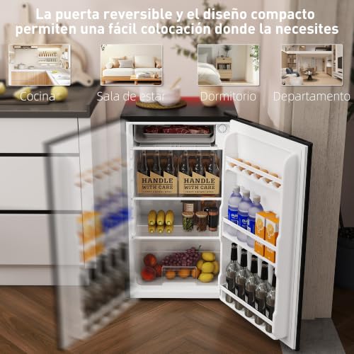 Thumbnail 5 de HOMCOM Nevera Pequeña 91 L con Congelador Silenciosa – Negro