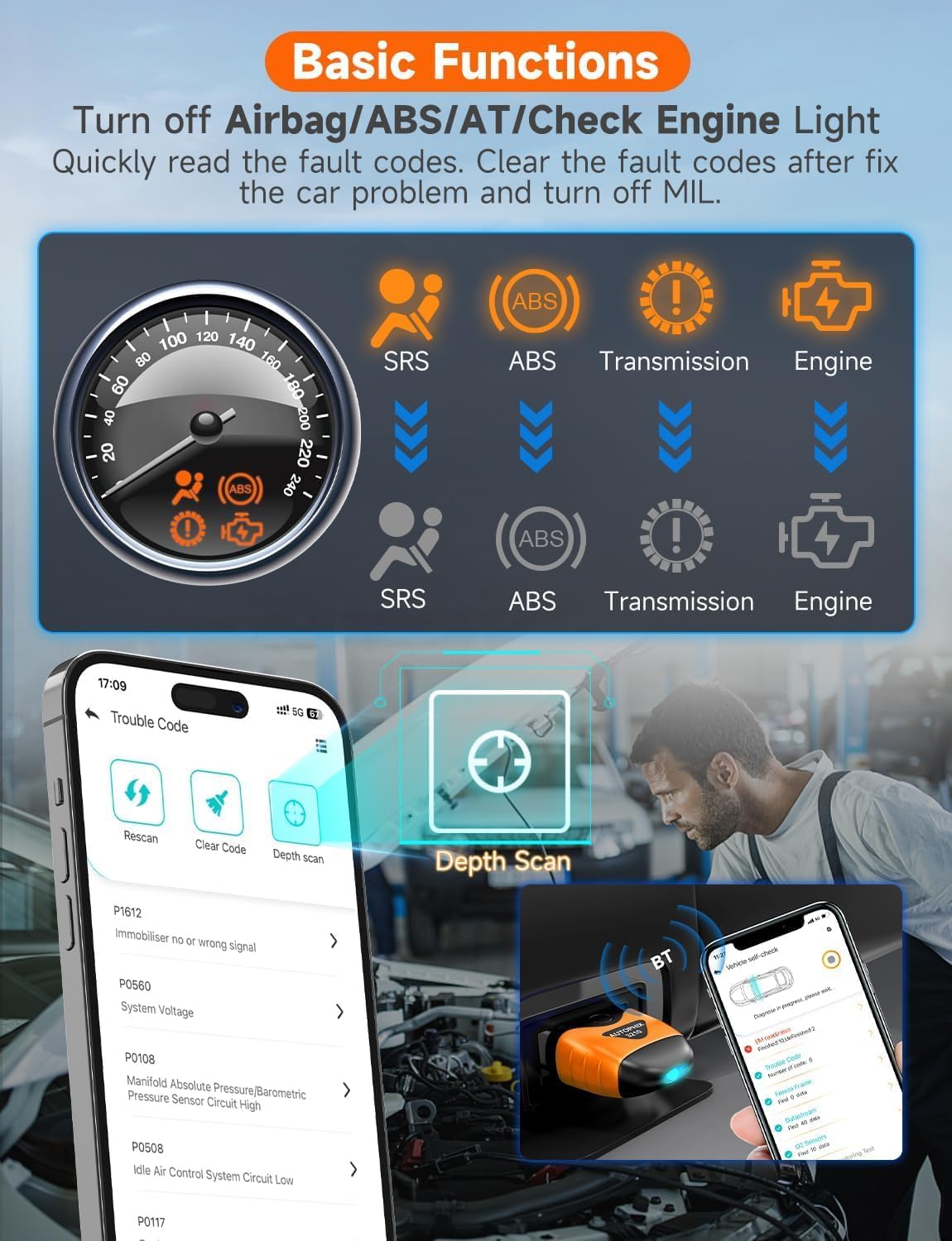 Detalle de AUTOPHIX 3210 PRO OBD2 Adapter mit Bluetooth