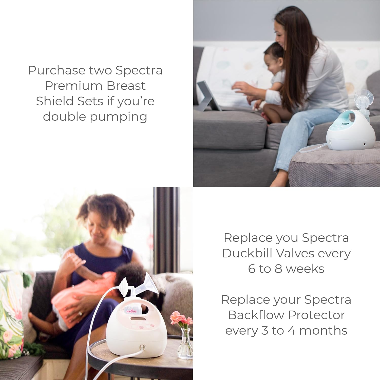 Detalle de Spectra MM012340-24mm-2pk 搾乳器アクセサリーキット 24mmフランジ・哺乳瓶付き2パック