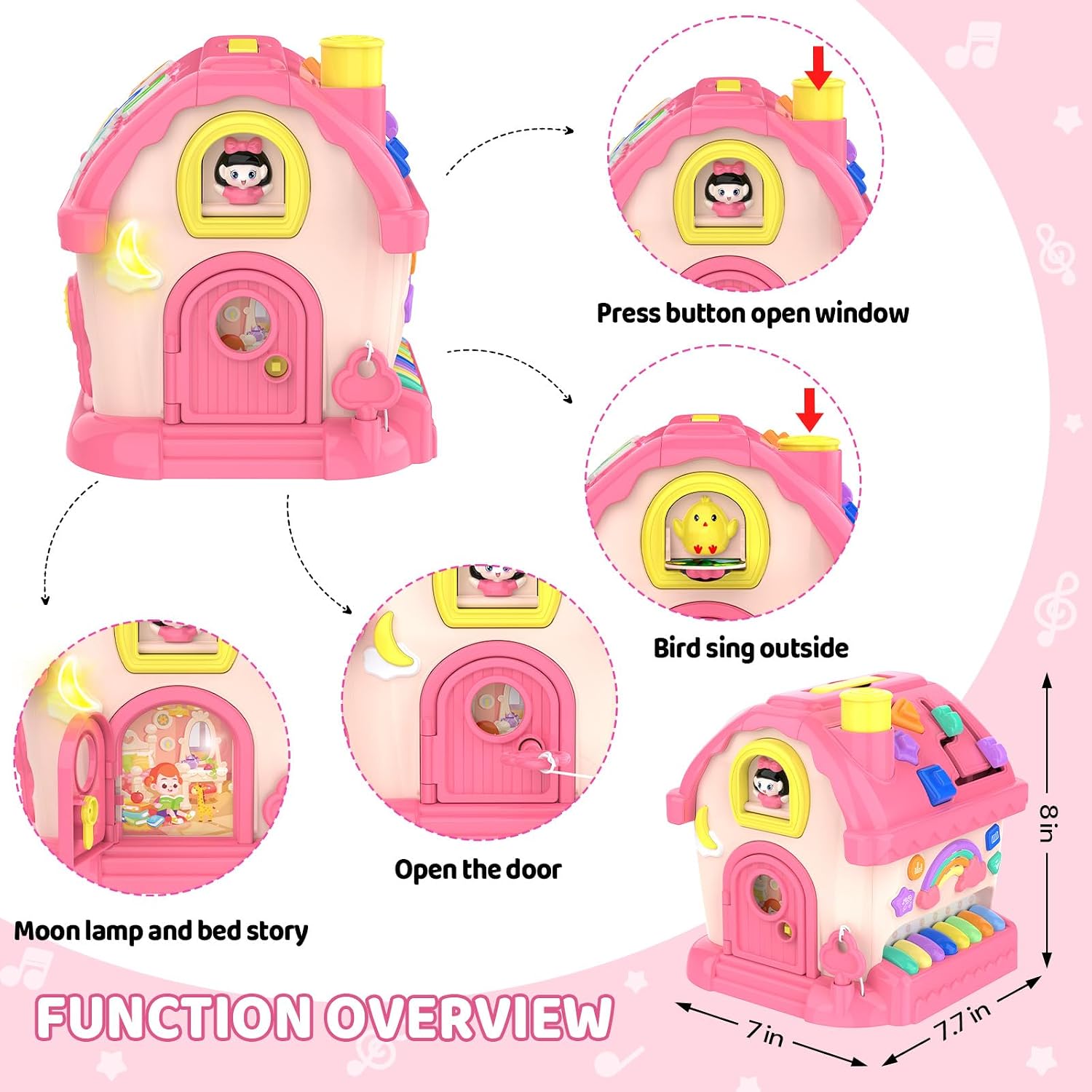 Detalle 2 de Fidecexv 12-in-1 Montessori Musical House toddler toy