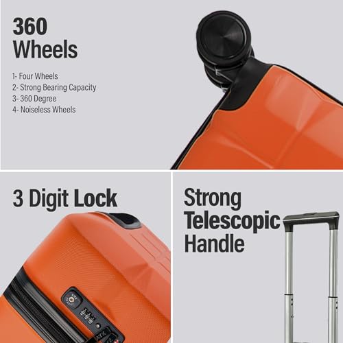 Detalle de ATX Luggage 55x36x20cm Cabin Suitcase: Super Lightweight 21-Inch Carry-On