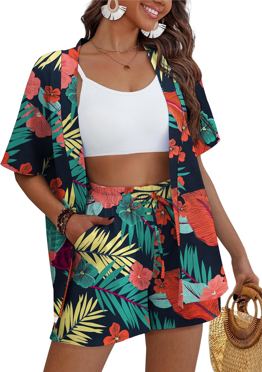 Thumbnail 6 de REDHOTYPE Women's Kimono Tropical Shorts Set S