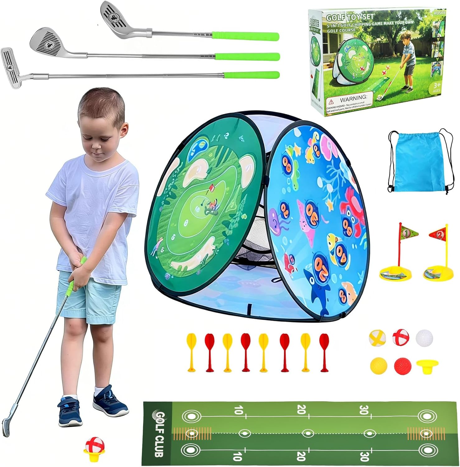 Detalle de AOSITE 5-in-1 Toddler Golf Game Set