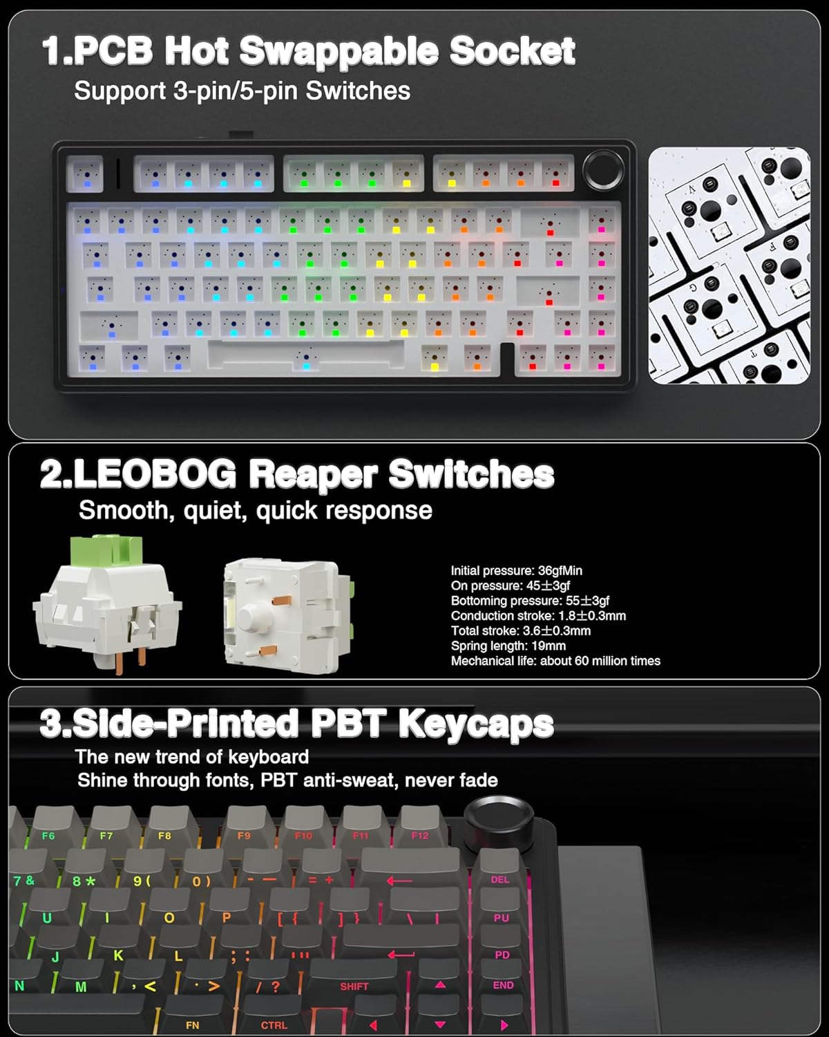 Thumbnail 4 de AULA F75 75% Wireless Mechanical Keyboard 2.4GHz ⌨