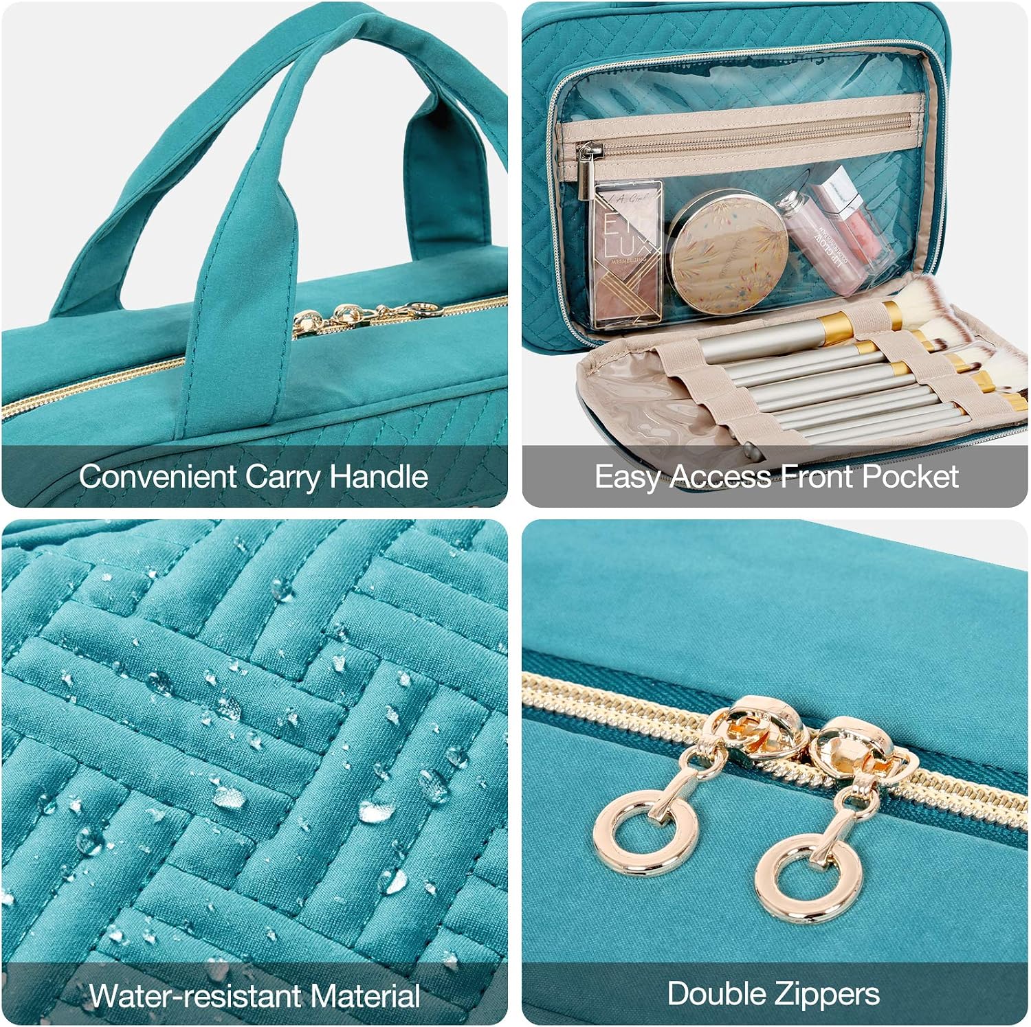 Thumbnail 1 de BAGSMART Hanging Travel Toiletry Organizer with TSA-Approved Clear Bag in Large Teal