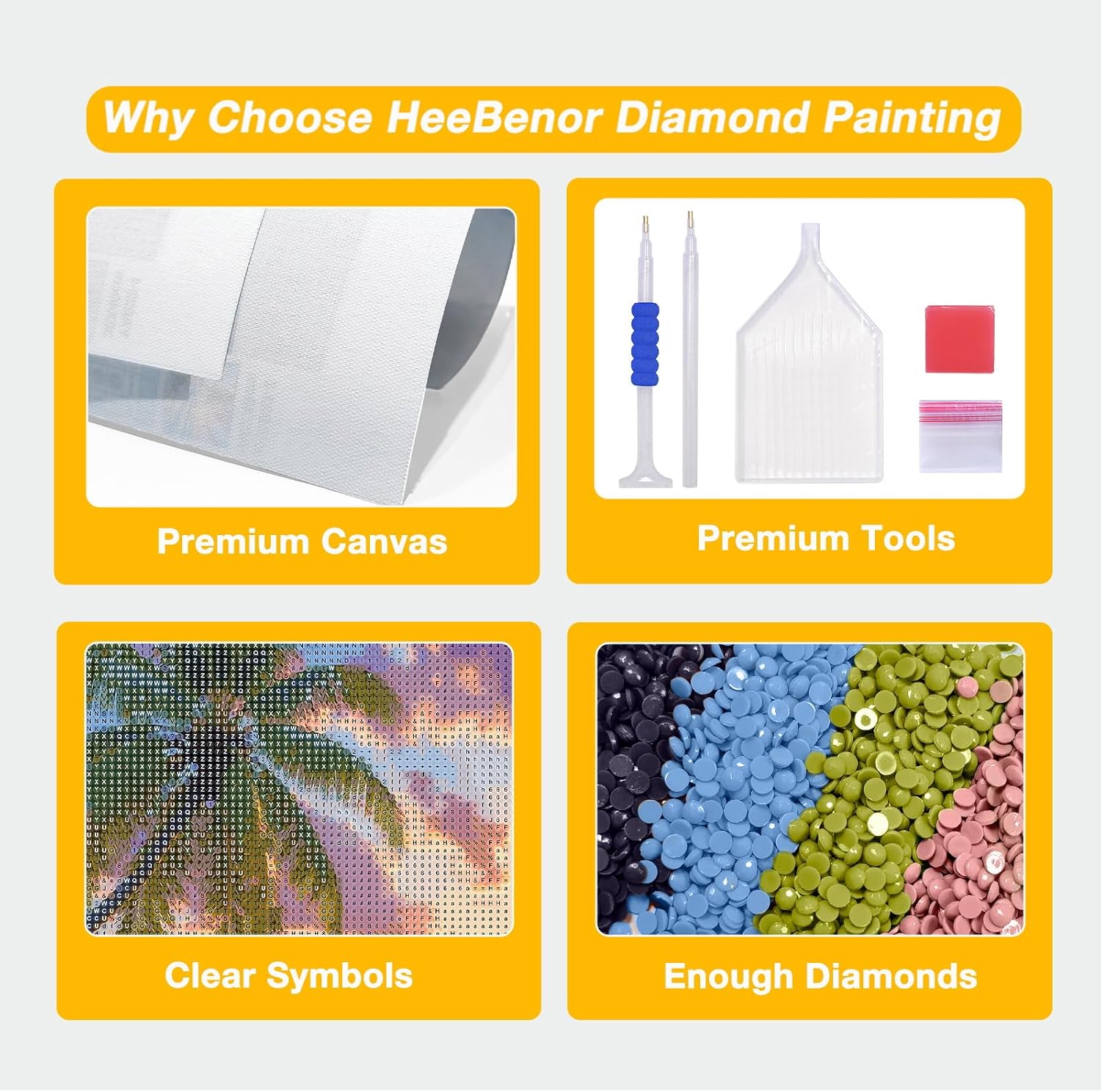 Detalle de HeeBenor Diamond Painting Kit, 27.5 x 15.7 Inch