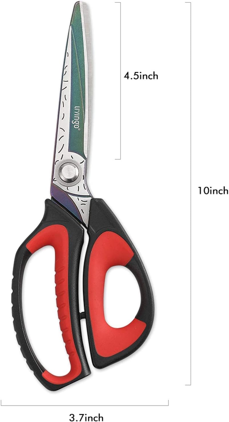 Thumbnail 5 de 10" LIVINGO Multipurpose Heavy Duty Scissors with titanium-coated stainless steel blades