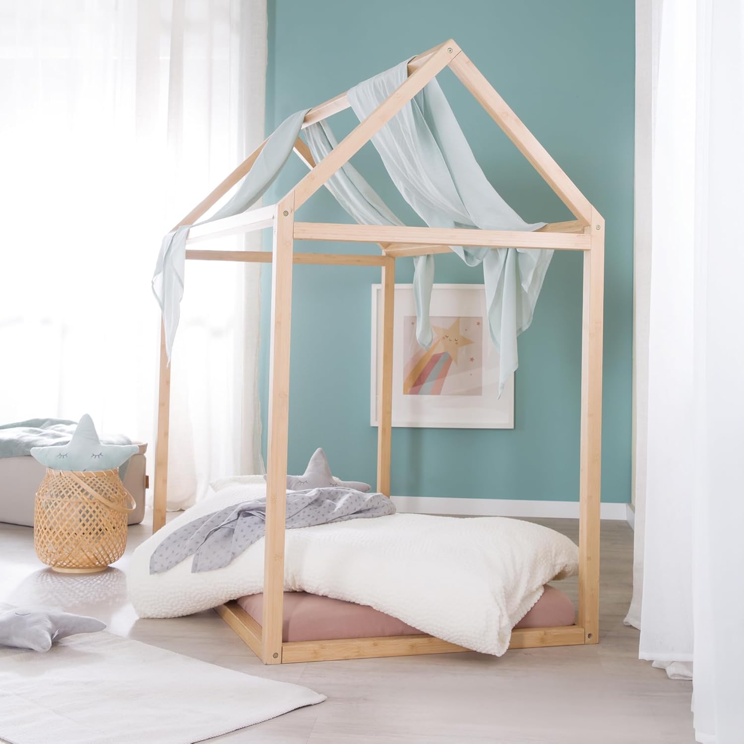 Thumbnail 4 de roba Hausbett Montessori 70 x 140 cm – Kinderbett aus FSC-Bambus, Montessori-Prinzip