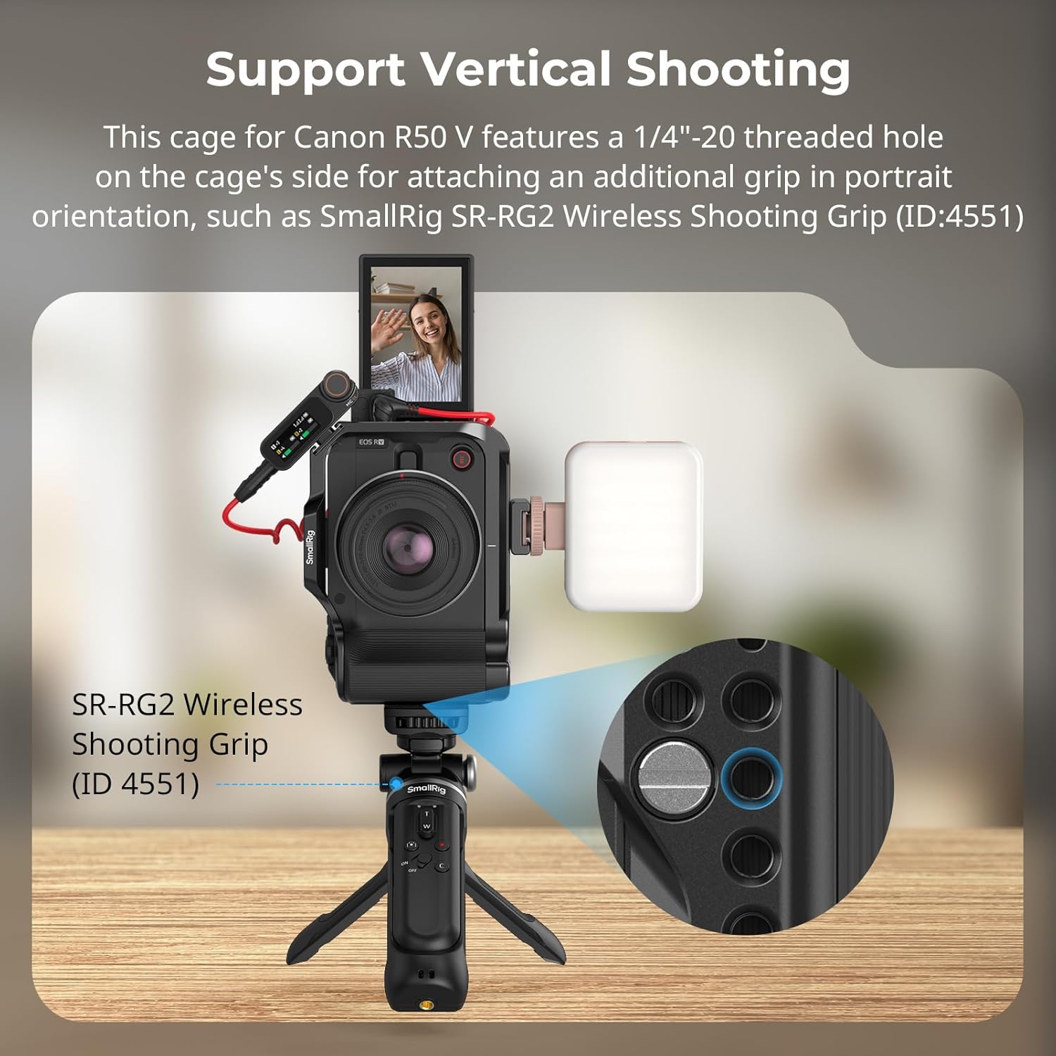 Thumbnail 3 de SmallRig Gabbia per fotocamera R50 V per Canon R50 V – gestione avanzata e compatibilità