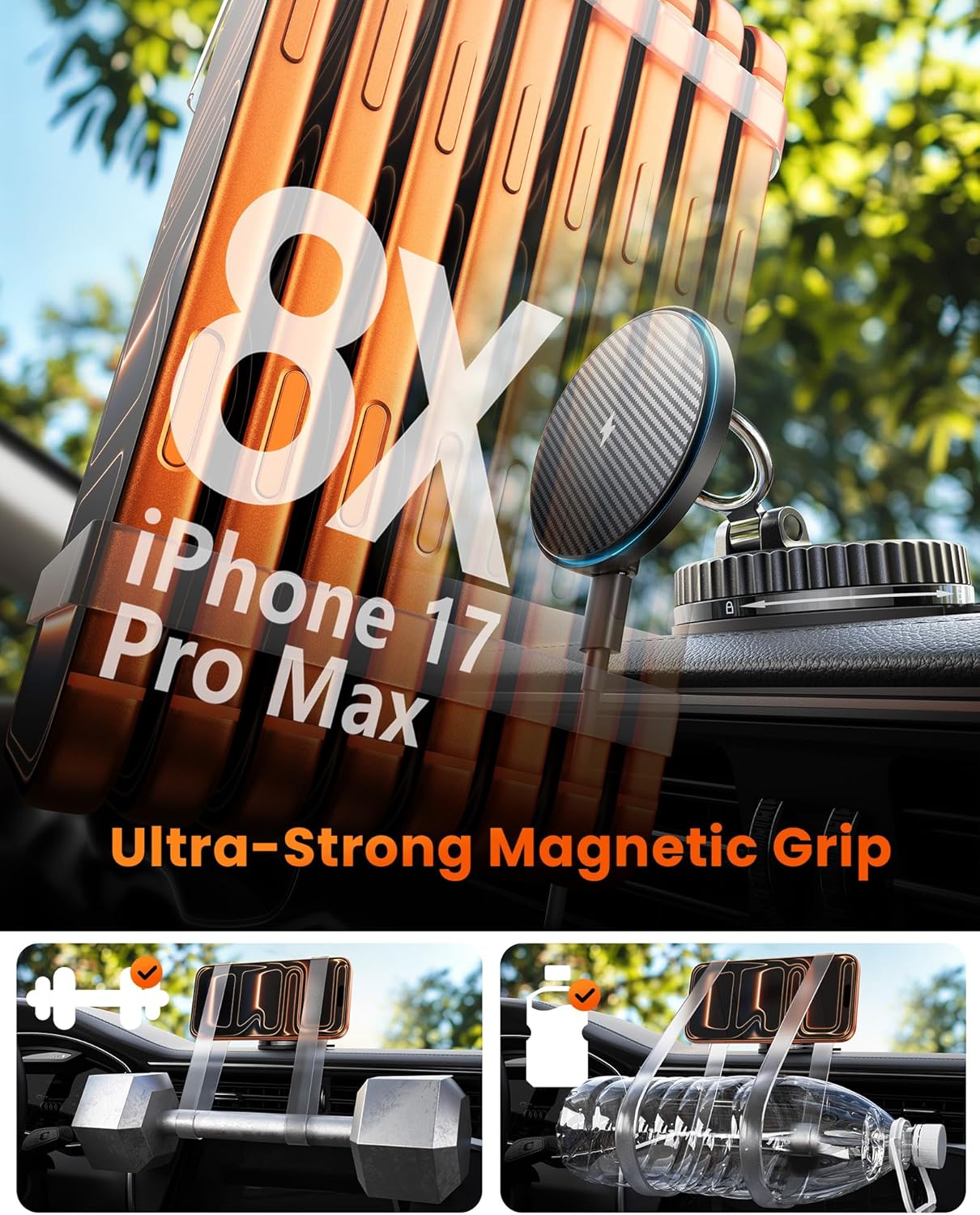 Thumbnail 3 de MagSafe Car Mount Charger 15W: Ultra‑Strong Magnetic Wireless Car Charger with 360° Flexibility