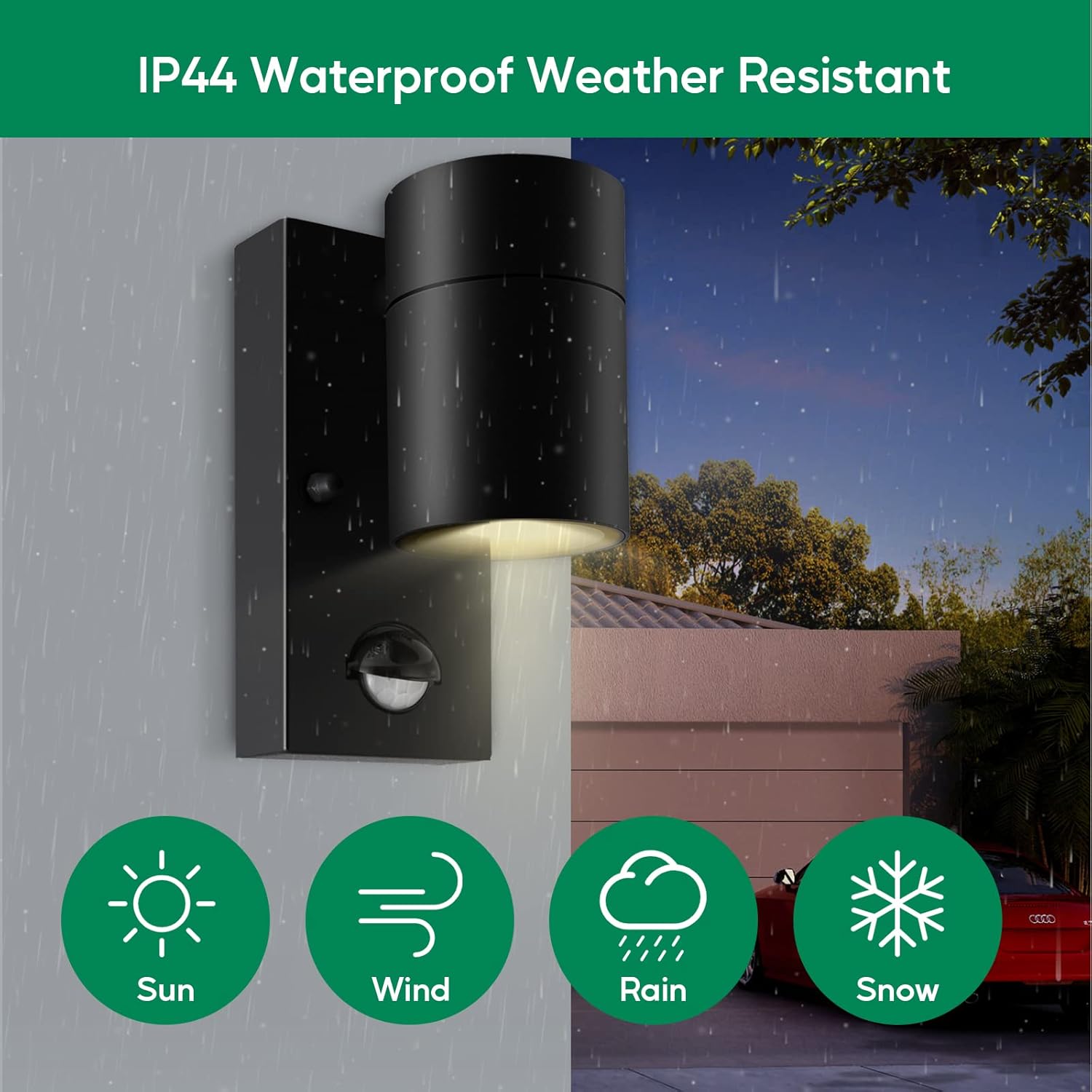 Detalle 2 de Outdoor motion sensor wall lights IP44