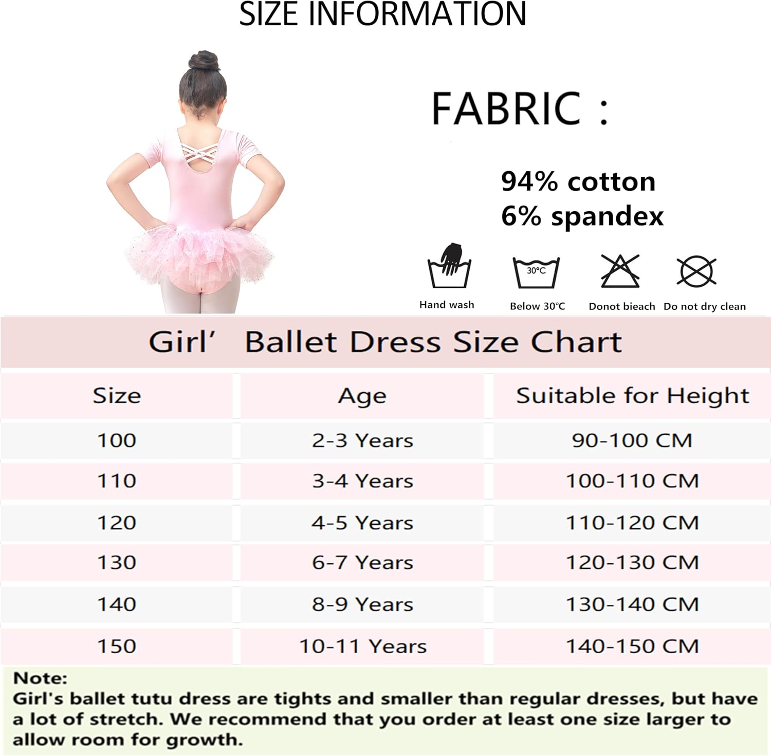 Detalle de Tancefair Ragazze Leotard con tutu scintillante in cotone, 2-11 anni