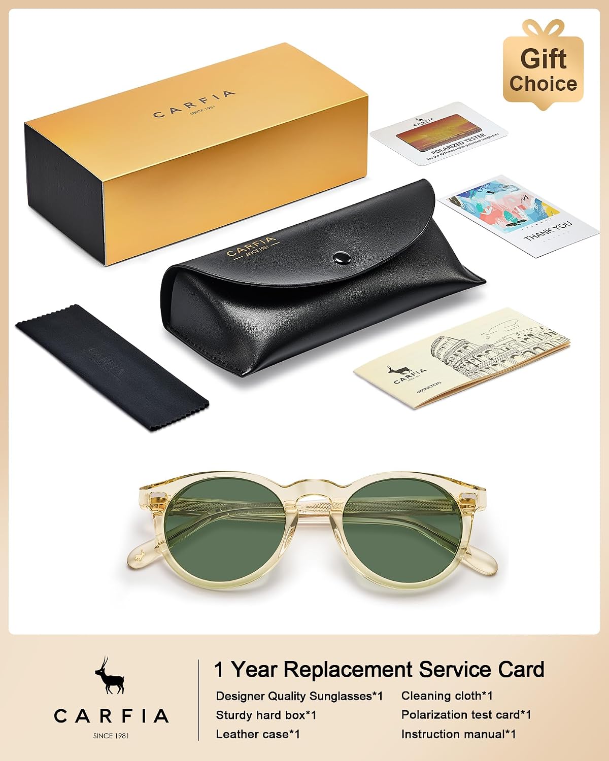 Thumbnail 6 de CARFIA CA5506 Polarised round sunglasses UV400 🕶