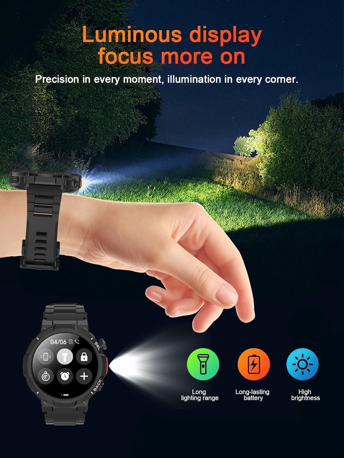 Thumbnail 2 de Invens Smart Watch for Men with Answer/Make Call, 1.53-inch Fitness Watch (IP68, 1000mAh, SpO2, 150+ Sports)