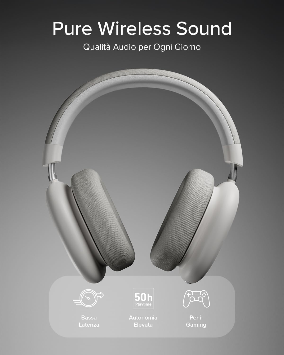 Thumbnail 1 de JAZ Pure Wave: Cuffie Wireless Gaming On-Ear con bassa latenza, mic integrato e jack 3,5 mm