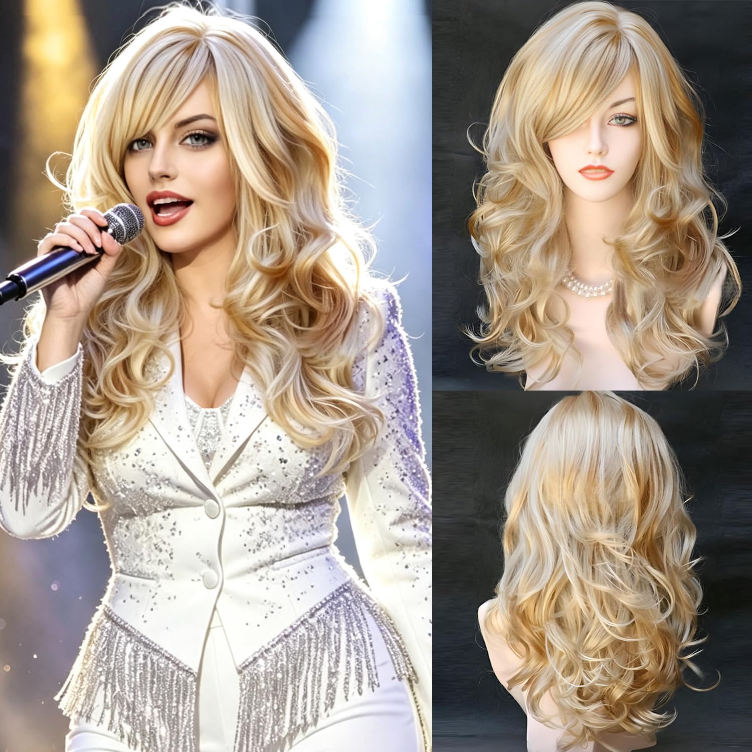 Thumbnail 5 de RightOn Long Curly Wig with Bangs, 22-Inch