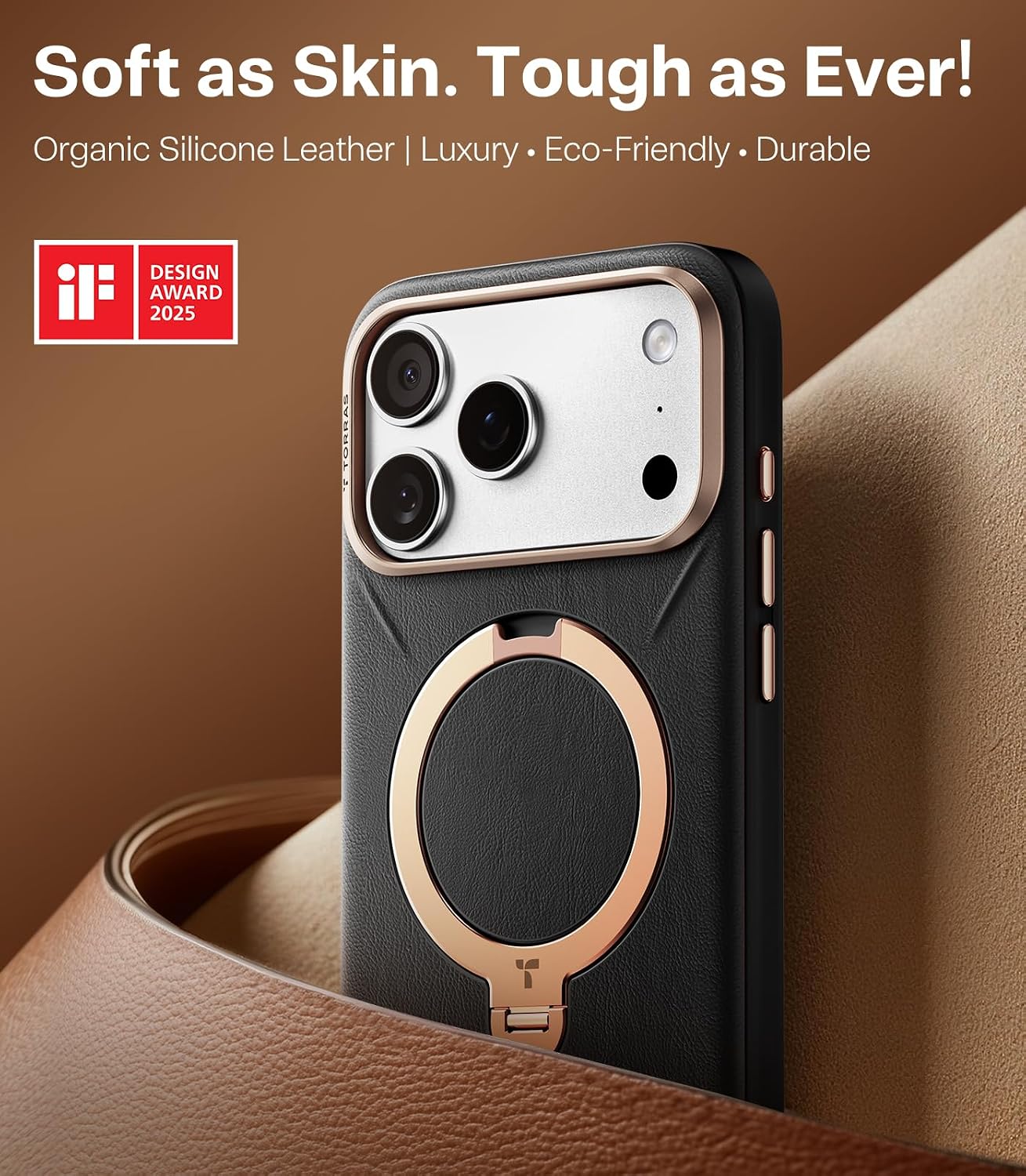 Detalle 2 de TORRAS Q3 VegSkin Case for iPhone 17 Pro with 360° Magnetic Stand