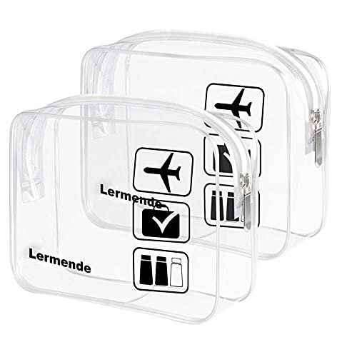 Detalle de Lermende Transparente Kulturtasche TSA Kosmetiktasche PVC Wasserdicht – 2er-Set