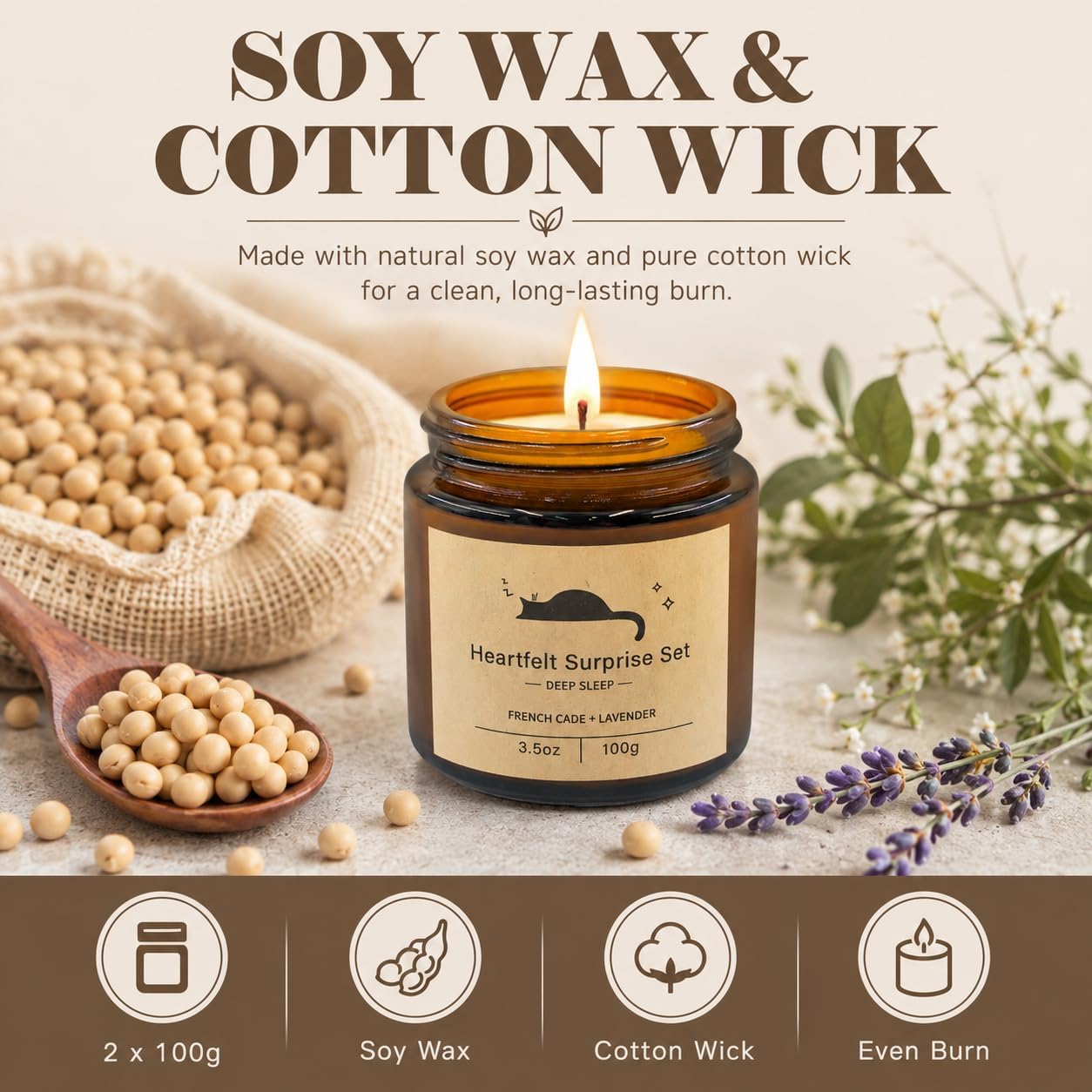 Thumbnail 6 de Candle Gift Set for Women (Cozy Home Set) with Aromatherapy Candles & Comfortable Eye Mask
