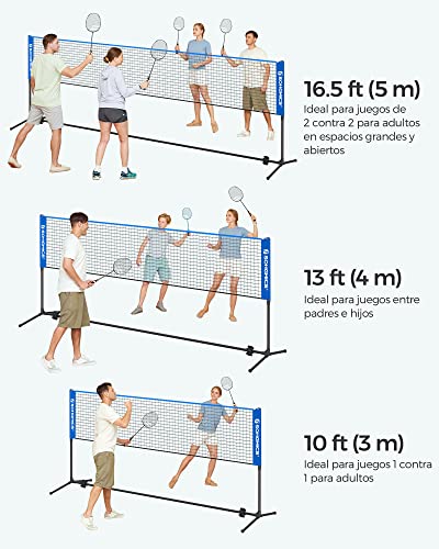 Thumbnail 7 de SONGMICS SYQ400: Red portátil de 4 m para bádminton y voleibol, altura ajustable y transporte incluido