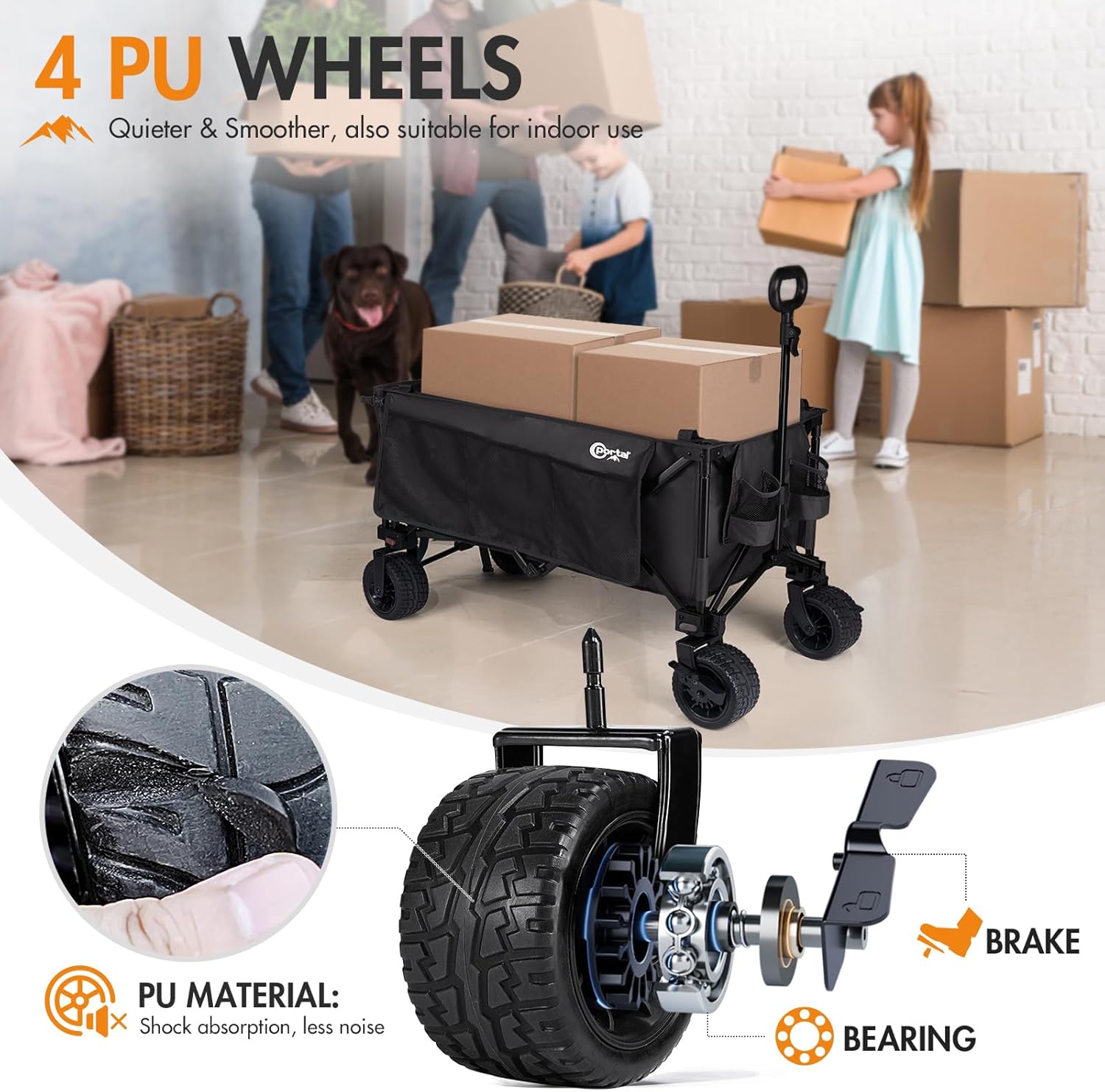 Detalle 2 de Portal Festival Trolley 300L beach cart with wide wheels 🛒