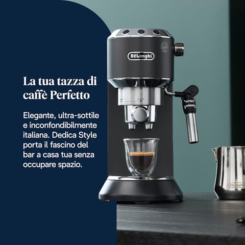 Detalle de De’Longhi Dedica Style EC685.BK: espresso a pompa compatto e versatile