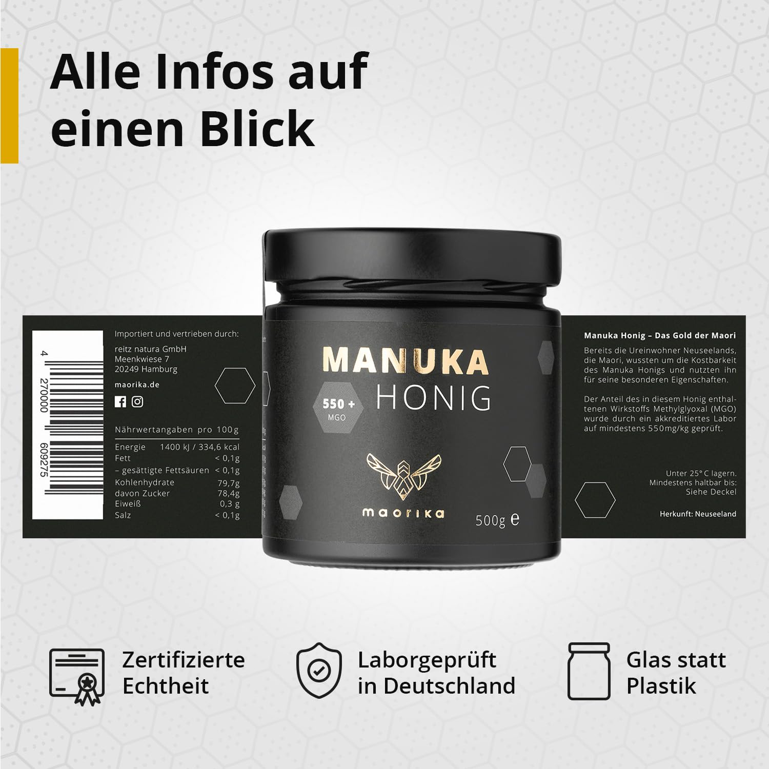 Thumbnail 5 de maorika Manuka Honig 550 MGO 500 g