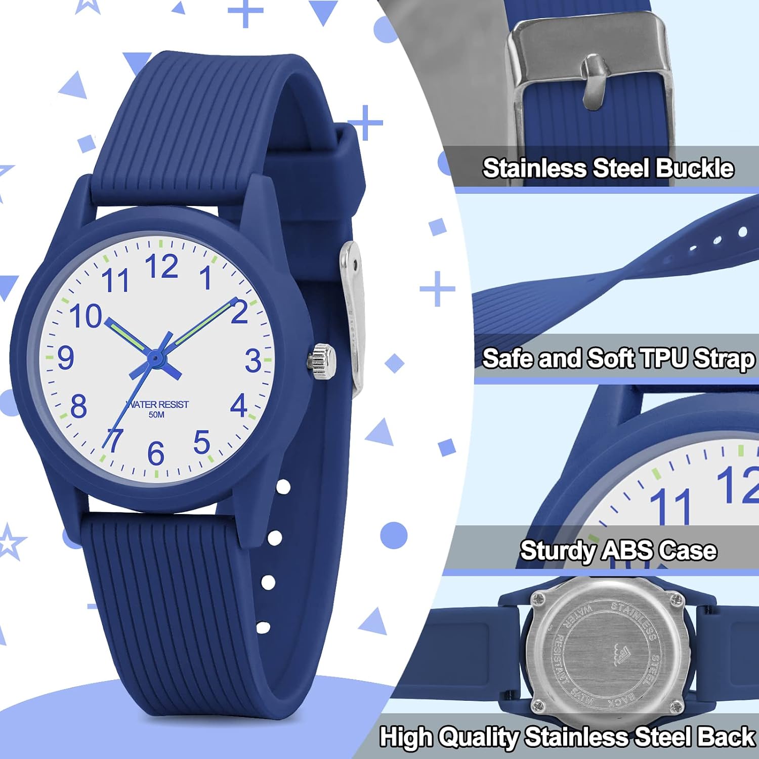 Thumbnail 3 de SOCICO Kids Analog Watch for Boys & Girls – 50M Waterproof, Easy to Read, Blue